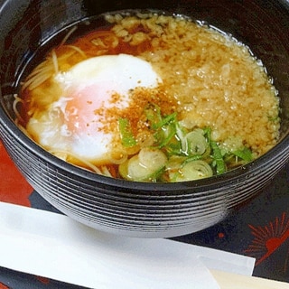 お腹に優しい♪　「温玉にゅうめん」